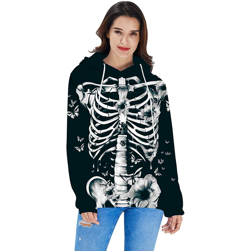 Skeleton Flowers Halloween Hoodie