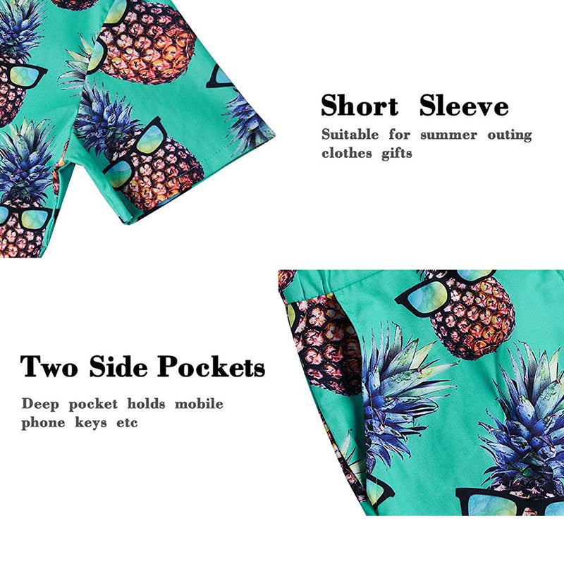 Green Glasses Pineapple Male Romper