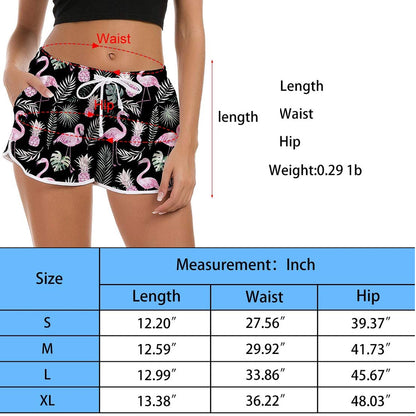 Lustige Boardshorts mit amerikanischer Flagge für Damen