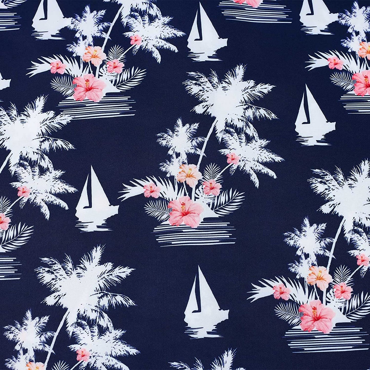 Marineblaues tropisches Hawaii-Baum-lustiges Hawaii-Hemd