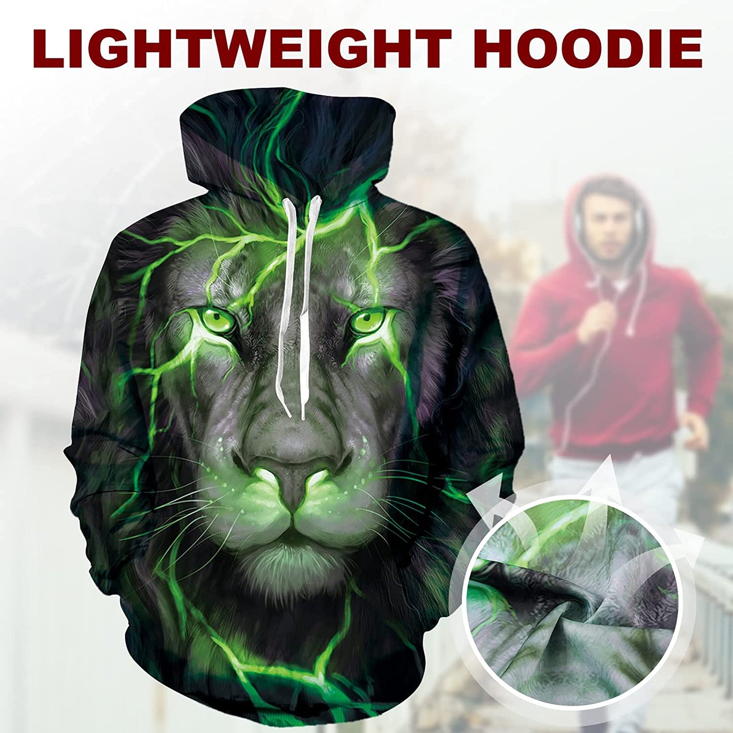Groene Leeuw Grappige Hoodie