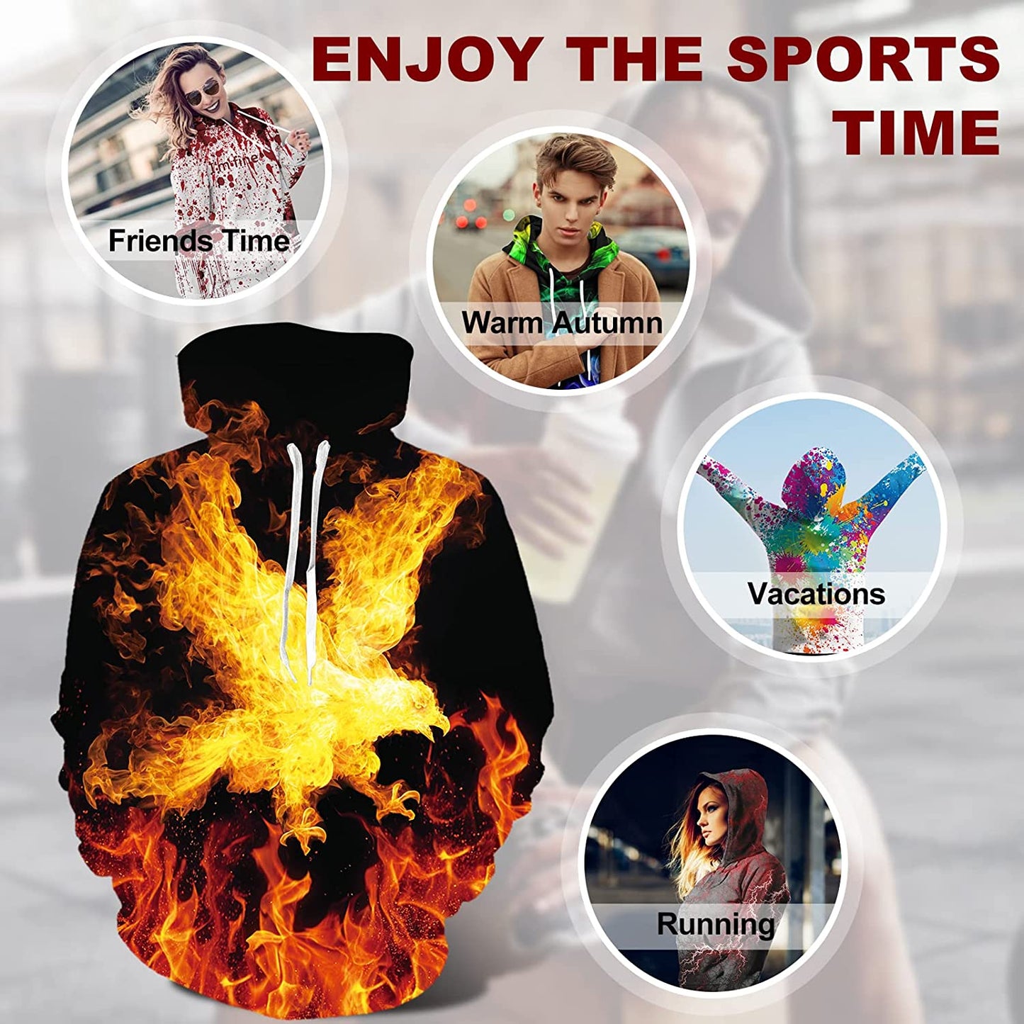 Eagle Fire Grappige Hoodie