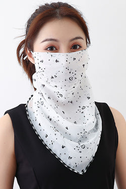 Love Heart White Bandana Scarf With Ear Loops