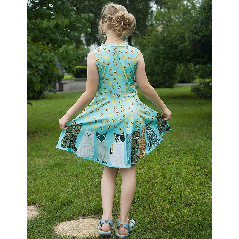 Cat Pizza Cheese Funny Girl Dress