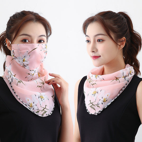 Orchid Pink Bandana Scarf With Ear Loops