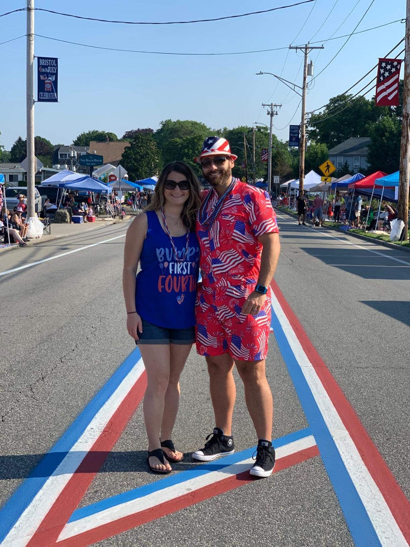 American Flag Red Male Romper