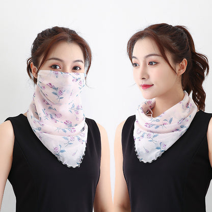 Blumen Rosa Bandana Schal mit Ohrschlaufen