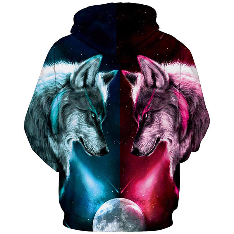 Yin Yang Moon Wolfs Hoodie