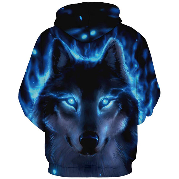 Blue Galaxy Wolf Hoodie