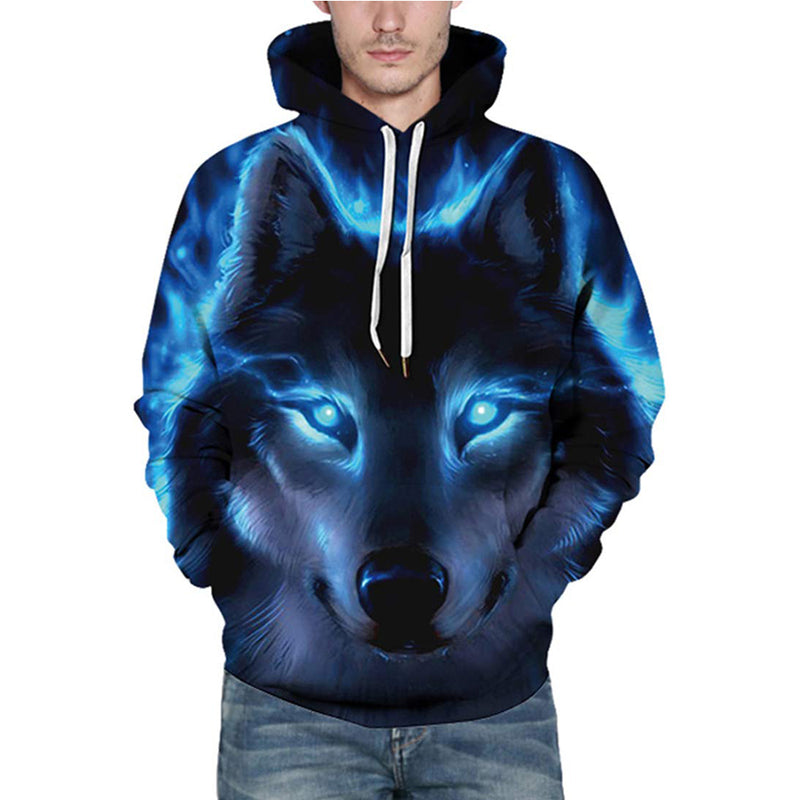 Blue Galaxy Wolf Hoodie