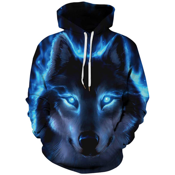 Blue Galaxy Wolf Hoodie